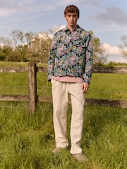 Ecru/Neutral Relaxed Fit EDIT Textured Stripe Trousers - Image 2 of 7