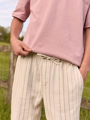 Ecru/Neutral Relaxed Fit EDIT Textured Stripe Trousers - Image 4 of 7