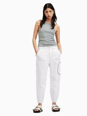 AllSaints White Cargo Florence Joggers - Image 1 of 6