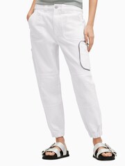 AllSaints White Cargo Florence Joggers - Image 2 of 6