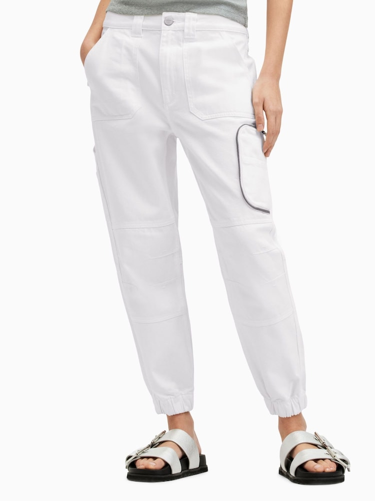 AllSaints White Cargo Florence Joggers - Image 2 of 6