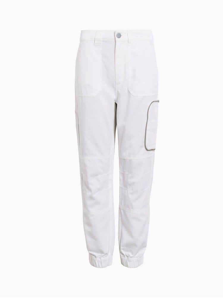 AllSaints White Cargo Florence Joggers - Image 6 of 6