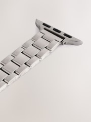 Silver Tone Stainless Steel Link Watch Strap - Image 5 of 8