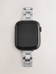 Silver Tone Stainless Steel Link Watch Strap - Image 8 of 8