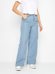 Long Tall Sally Blue Carpenter Wide Leg 100% Cotton Jeans - Image 2 of 5