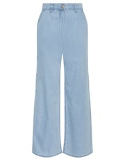 Long Tall Sally Blue Carpenter Wide Leg 100% Cotton Jeans - Image 5 of 5