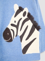 JoJo Maman Bébé Blue Zebra Jumper - Image 3 of 3