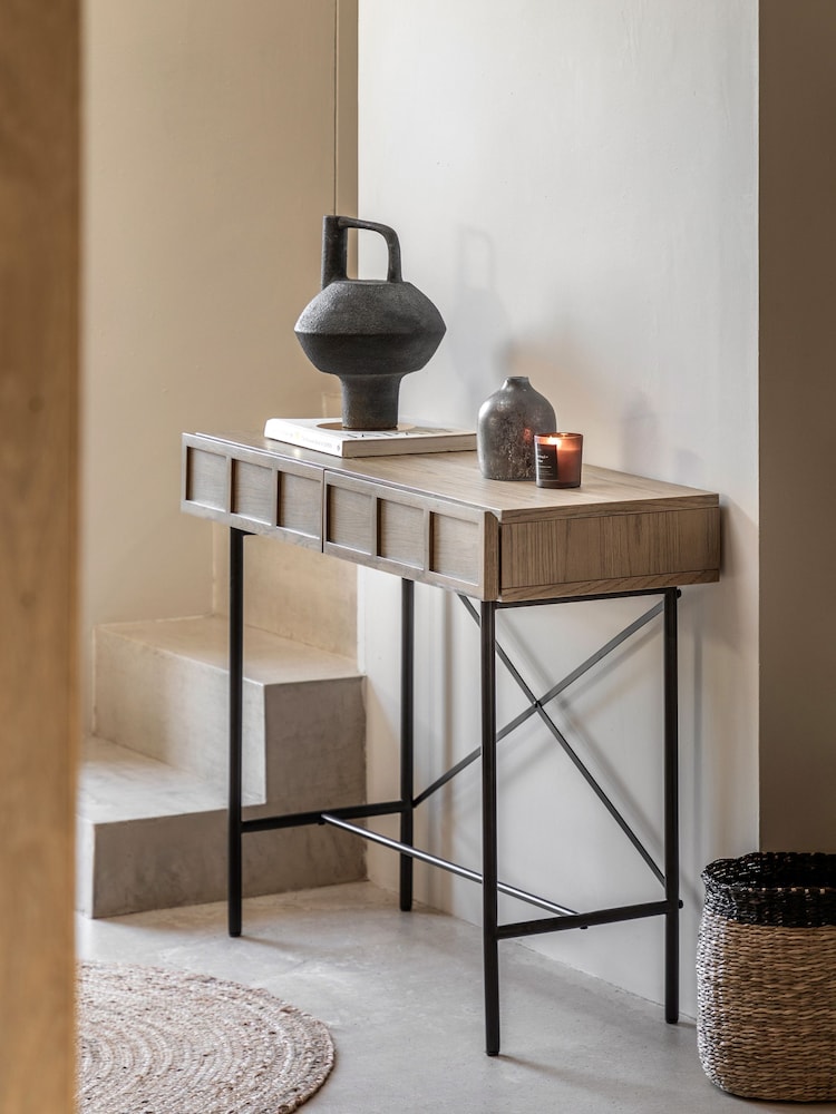 Gallery Home Brown Dalry 2 Drawer Console Table - Image 1 of 7
