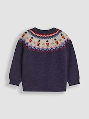 JoJo Maman Bébé Navy Kings Guard Knit Fair Isle Jumper - Image 2 of 3