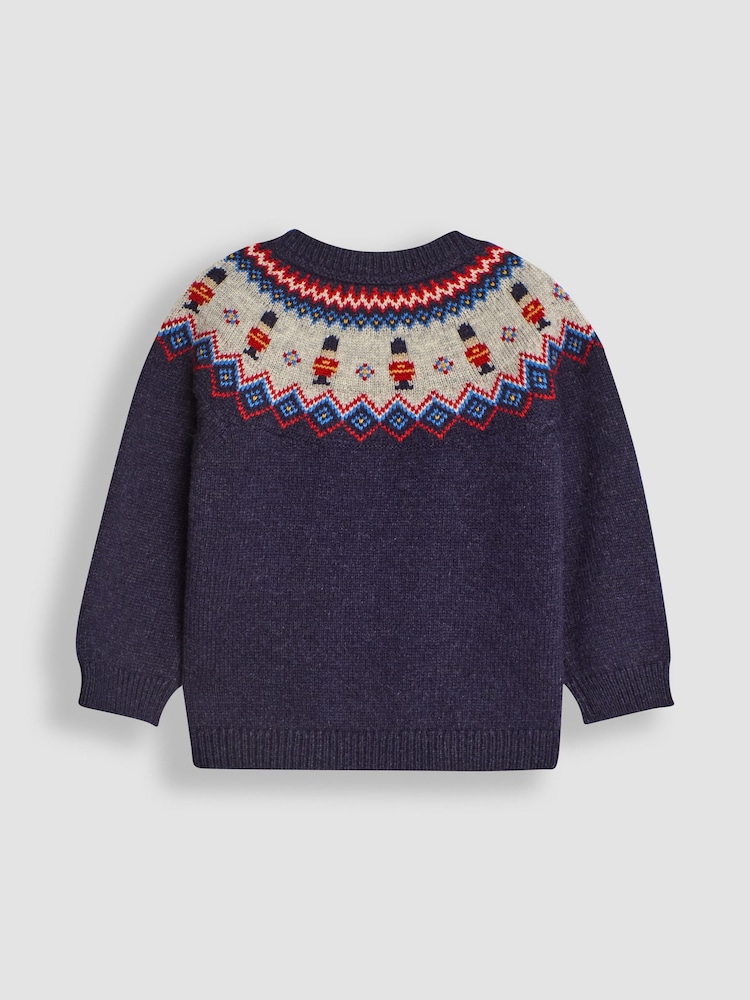 JoJo Maman Bébé Navy Kings Guard Knit Fair Isle Jumper - Image 2 of 3
