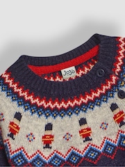 JoJo Maman Bébé Navy Kings Guard Knit Fair Isle Jumper - Image 3 of 3