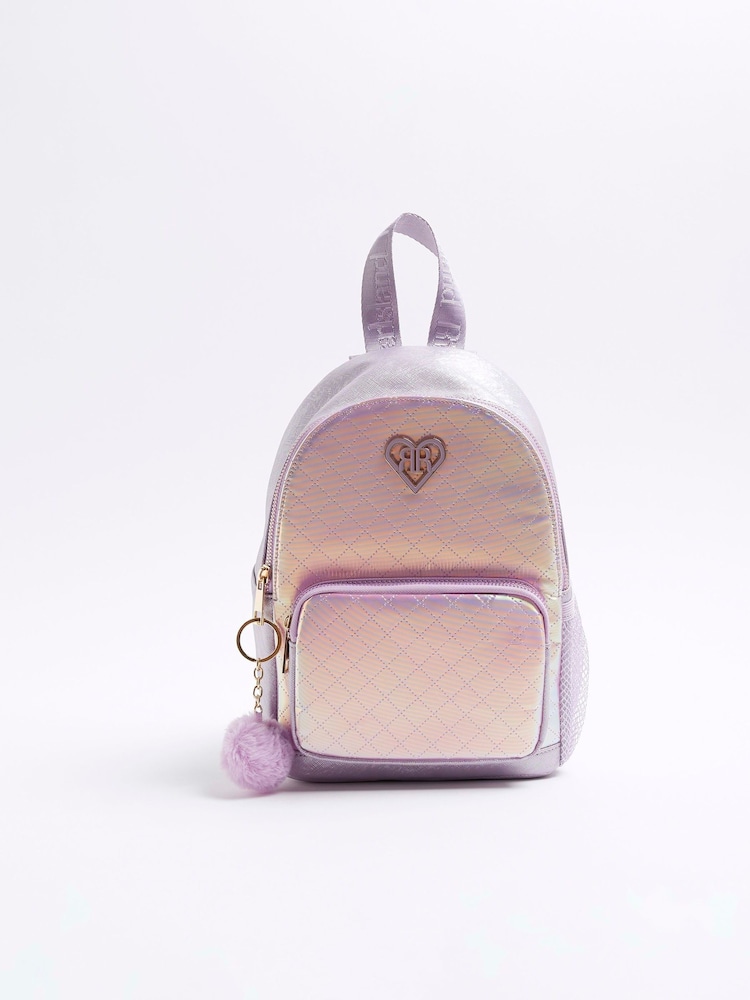 River Island Purple Girls Iridescent Backpack - Image 1 of 3