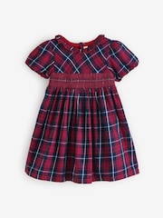 JoJo Maman Bébé Christmas Red Tartan Party Dress - Image 1 of 1