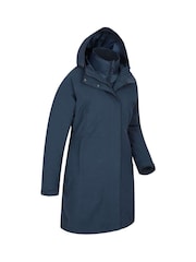 Mountain Warehouse Blue Womens Alaskan 3-In-1 Waterproof Long Jacket - Image 3 of 4