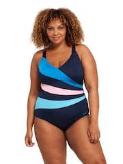 Zoggs Wrap Panel Classicback One Piece Swimsuit with Foam Cup Support and Adjustable Straps - Image 3 of 7