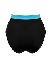 أسود وأزرق حمار وحشي - Pour Moi Palm Springs High Leg Tummy Control Bikini Briefs - صورة 4 من 4