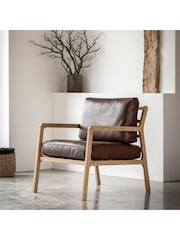 Gallery Home Brown Codie Leather Armchair - Image 1 of 7