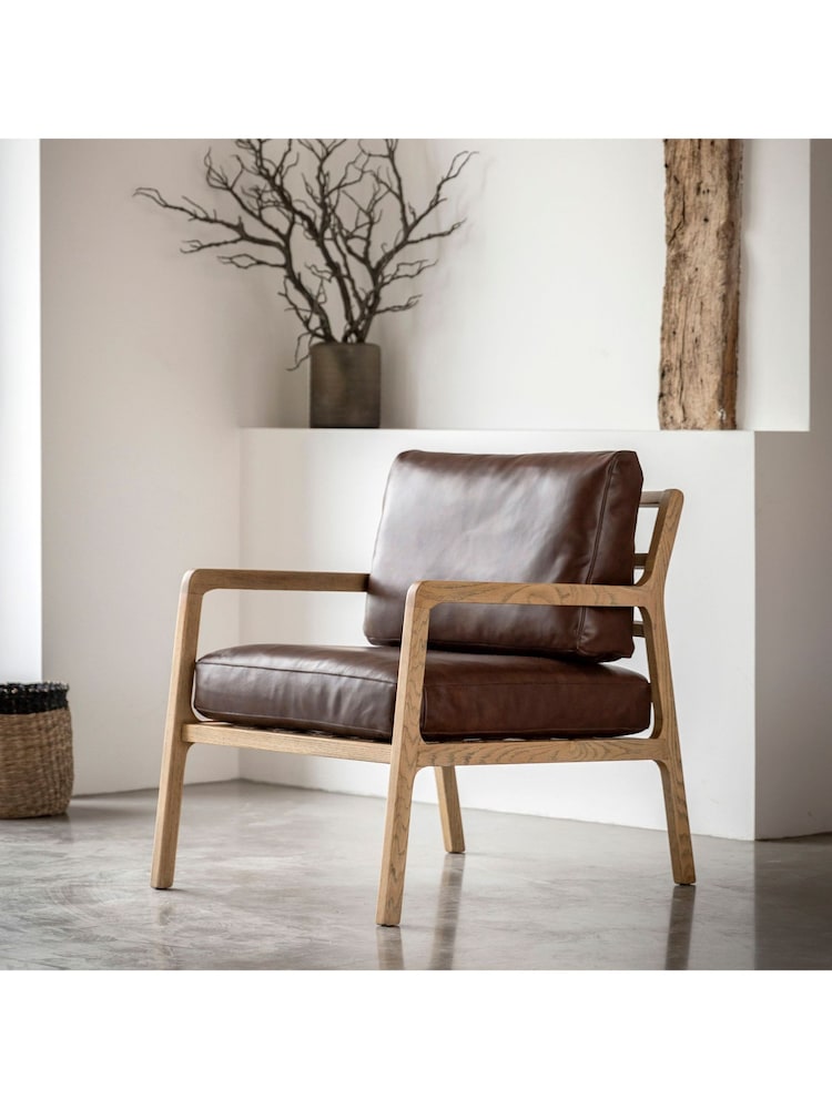 Gallery Home Brown Codie Leather Armchair - Image 1 of 7