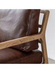 Gallery Home Brown Codie Leather Armchair - Image 4 of 7