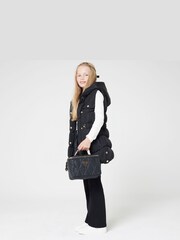 River Island Black Girls Mono Quilt Nylon Lunchbox - Image 1 of 5