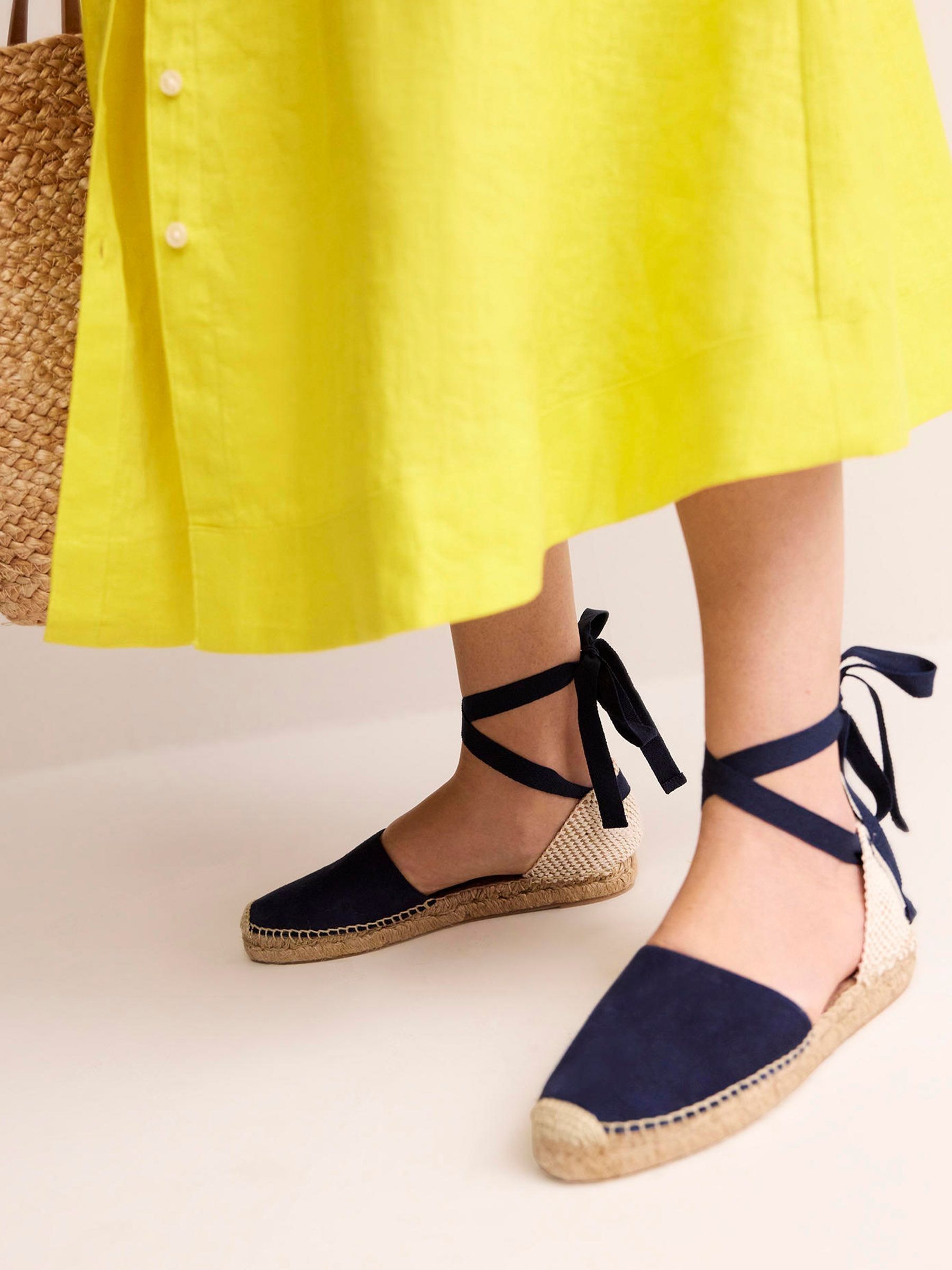 Buy Boden Blue Ankle Tie Flat Espadrilles from Next Luxembourg