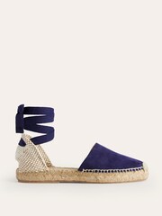 Boden Blue Ankle Tie Flat Espadrilles - Image 2 of 4