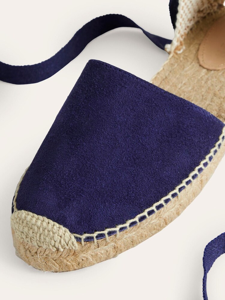 Boden Blue Ankle Tie Flat Espadrilles - Image 4 of 4