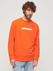 Superdry Orange Sport Loose Crew Sweatshirt - Image 1 of 6