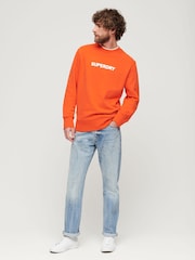 Superdry Orange Sport Loose Crew Sweatshirt - Image 3 of 6