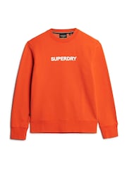 Superdry Orange Sport Loose Crew Sweatshirt - Image 4 of 6