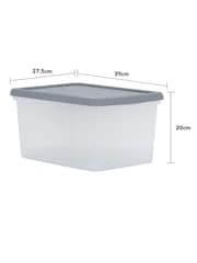 Wham Clear Steel Set of 6 16L Stackable Plastic Storage Box & Lid - Image 6 of 6