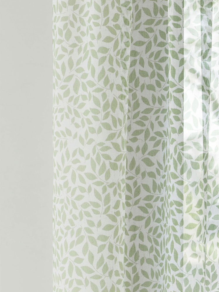 Enhanced Living Green Willow Pair Of Voile Panels - Image 3 of 3