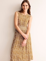 Boden Brown Thea Sleeveless Midi Dress - Image 1 of 6