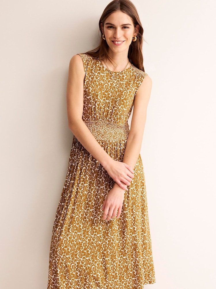 Boden Brown Thea Sleeveless Midi Dress - Image 1 of 6
