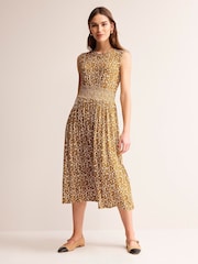 Boden Brown Thea Sleeveless Midi Dress - Image 2 of 6