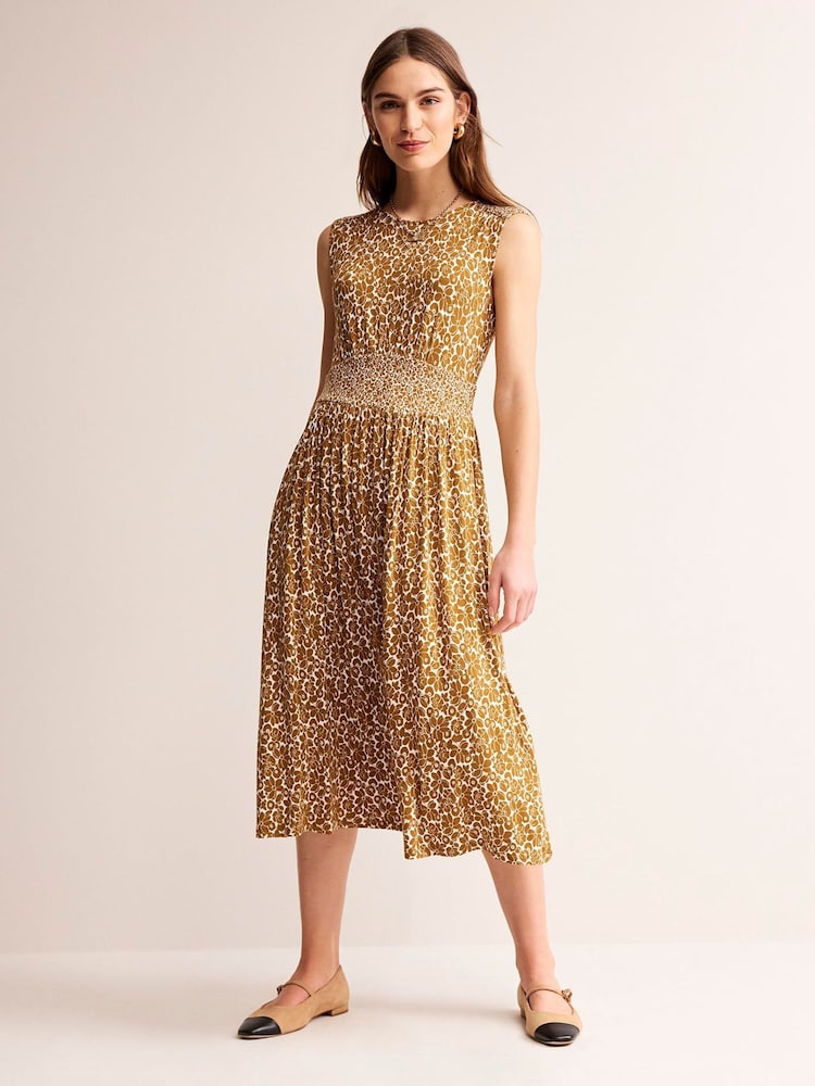 Boden Brown Thea Sleeveless Midi Dress - Image 2 of 6