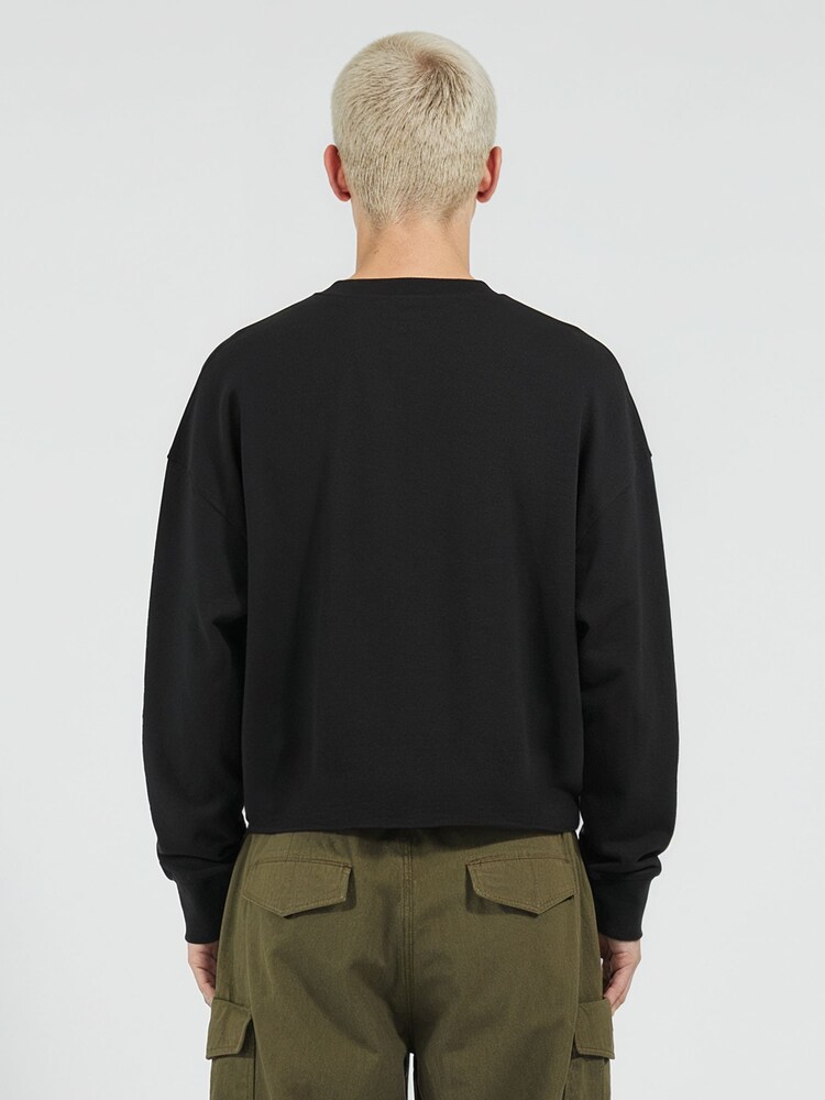 Religion Black Crop Box Sweat Top - Image 2 of 6