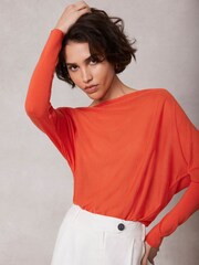 Mint Velvet Orange Wool Blend Batwing Jumper - Image 1 of 4