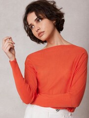 Mint Velvet Orange Wool Blend Batwing Jumper - Image 2 of 4