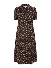 Yumi Black Watermelon Print Shirt Dress With Side Split - Image 5 of 5