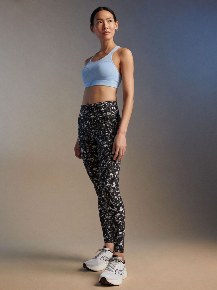 Sweaty Betty Black Electric Texture Print Full Length Power Workout Leggings - Image 1 of 9
