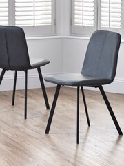 Julian Bowen Set of 2 Black Goya Dining Chairs - Image 1 of 5
