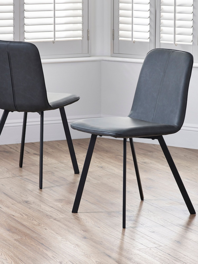 Julian Bowen Set of 2 Black Goya Dining Chairs - Image 1 of 5