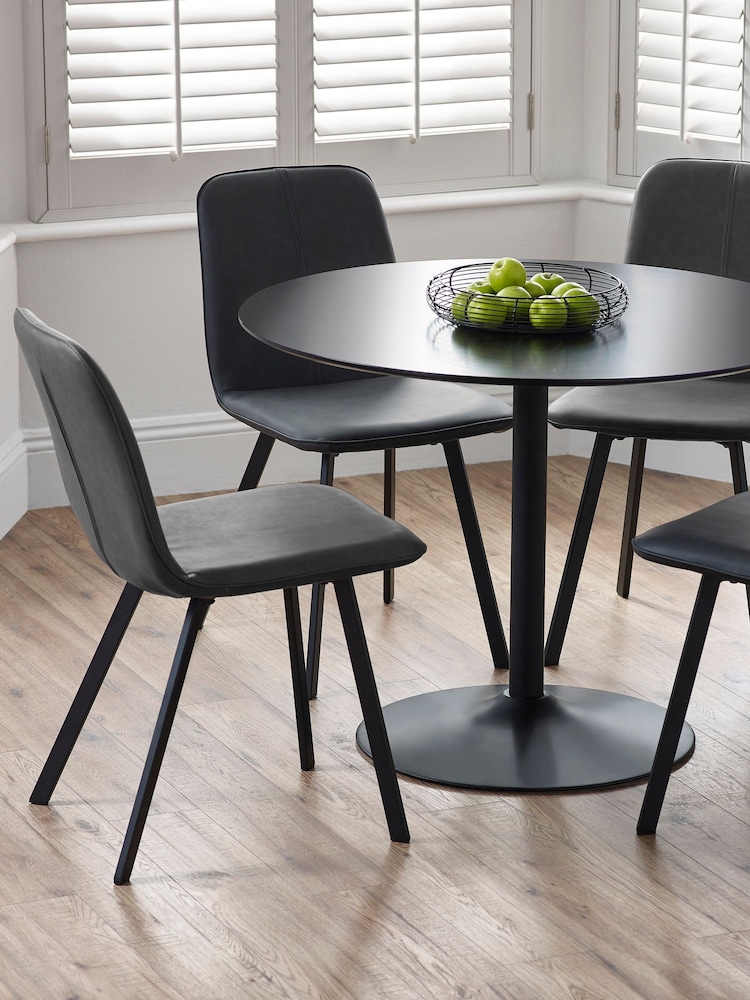 Julian Bowen Set of 2 Black Goya Dining Chairs - Image 2 of 5