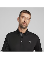 Schwarz - Puma Pure Solid Golf Herren Polo-Shirt - Bild 4 von 6