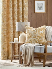 Furn Ochre Winter Woods Animal Chenille Cushion - Image 1 of 5