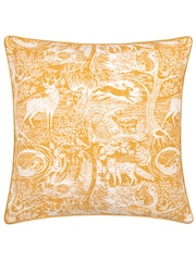 Furn Ochre Winter Woods Animal Chenille Cushion - Image 2 of 5