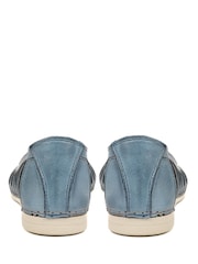 Pavers Blue Pavers Leather Open Toe Ballet Flats - Image 4 of 6