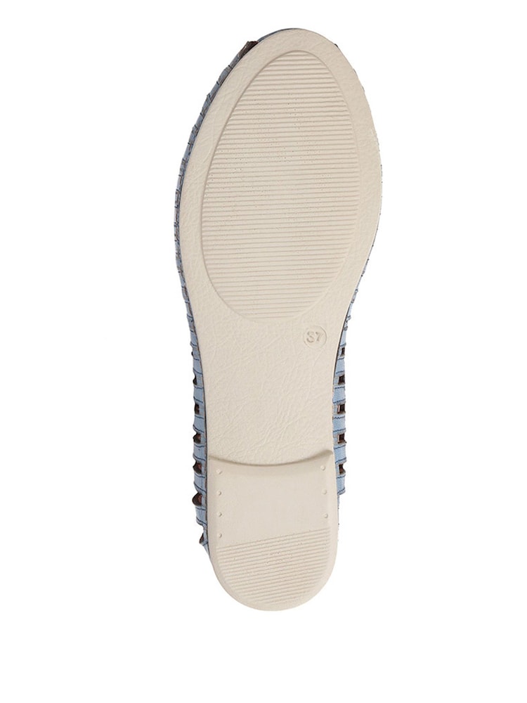 Pavers Blue Pavers Leather Open Toe Ballet Flats - Image 6 of 6