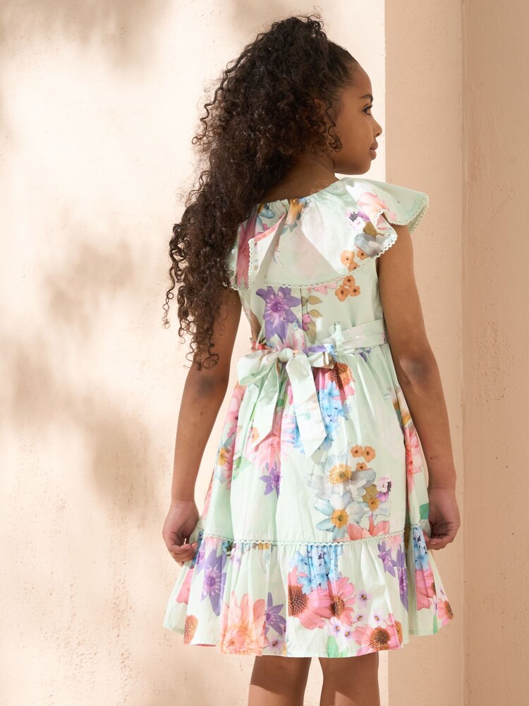 Angel & Rocket Green 100% Cotton Chloe Collar Dress - Image 2 of 7